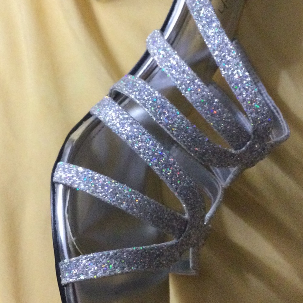 Sparkly silver heels only worn once